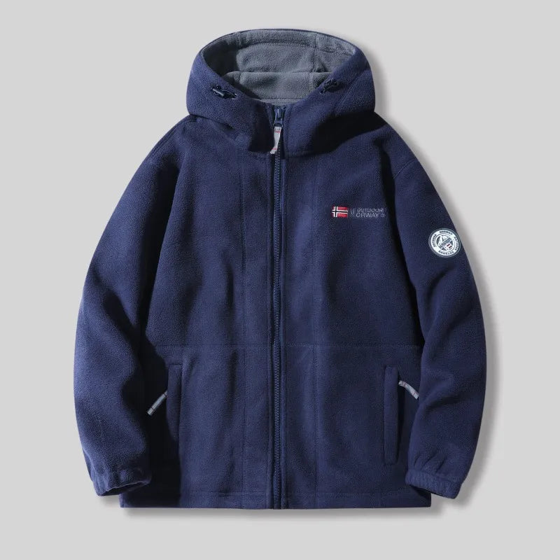 Ayrbao Winter New Men's Coat, Cold Resistant, Warm, Thick Fleece, Hooded Zipper, Loose Solid Color Jacket, Daily Casual Outdoor