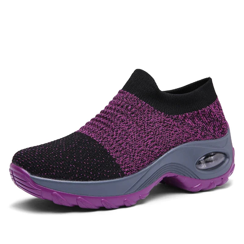 Women Sneakers Summer Fashion Black Sports Casual Shoes Breathable Mesh Lightweight Air Cushion Non-Slip Running Shoe Zapatillas