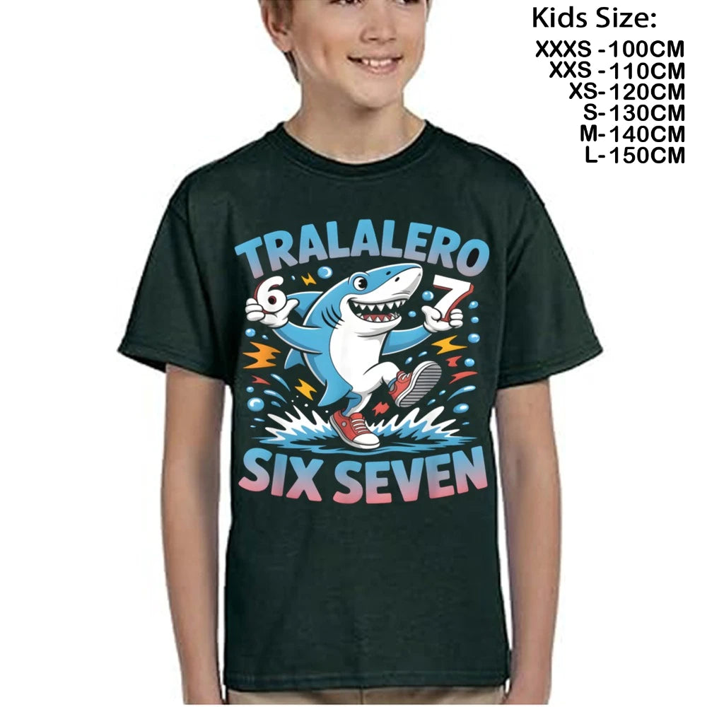 67 brainrot Meme Steal A BrainRot Italian Cartoon T-shirt Kids Children Summer Cotton Casual Tshirts Funny Tees T Shirts