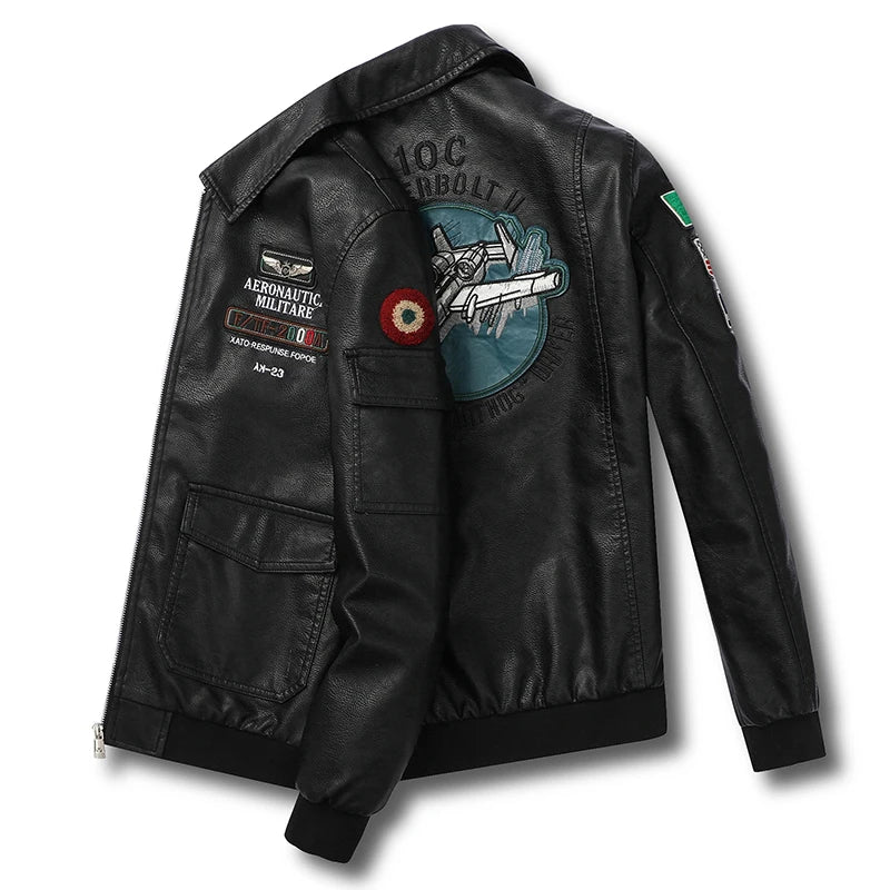CHAIFENKO Men's Leisure Fashion Locomotive Coats New Leather Clothing Jacket Spring Autumn Windproof Simplicity Keep Warm Coat