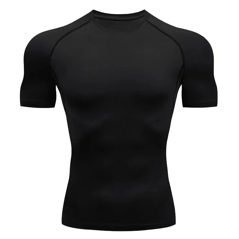 Men Compression Running T Shirts Shapewear Fitness Tight Short Sleeves Body Shaper Training Jogging Shirts Gym Sportswear