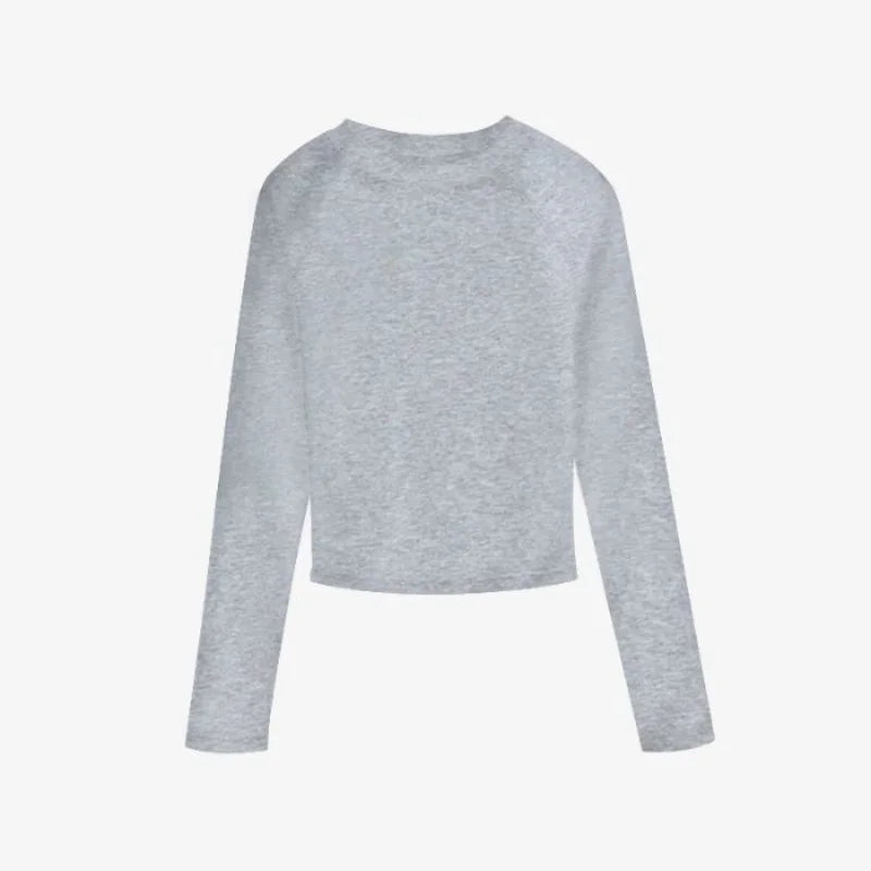 T Shirts for Women Cotton O Neck Long Sleeve Sexy Tops Autumn Casual Skinny Slim Basic Woman TShirts Black White Grey Clothing