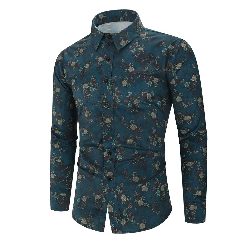 Digital Print Slim Fit Button Up