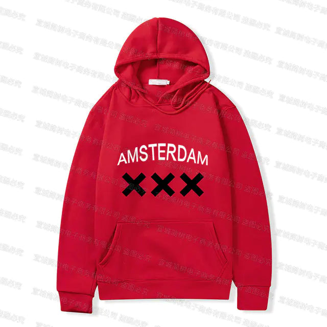 Amsterdam Unisex Hoodie - Black Oversized Sweatshirt