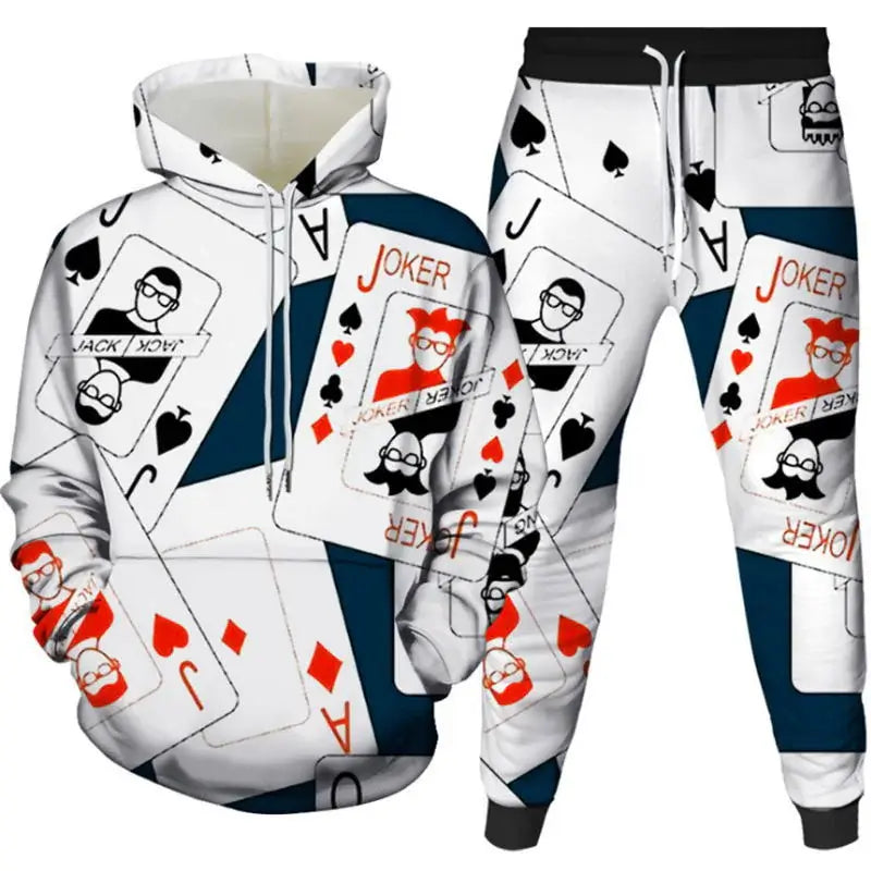 Two-Piece Digital Print Hoodie & Sweatpants