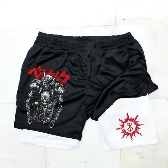 Berserk Anime Quick Dry Performance Multiple Pockets Sports Shorts