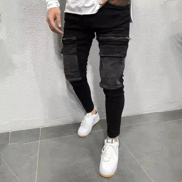 Multi-Pocket Denim Pants for Versatile Storage