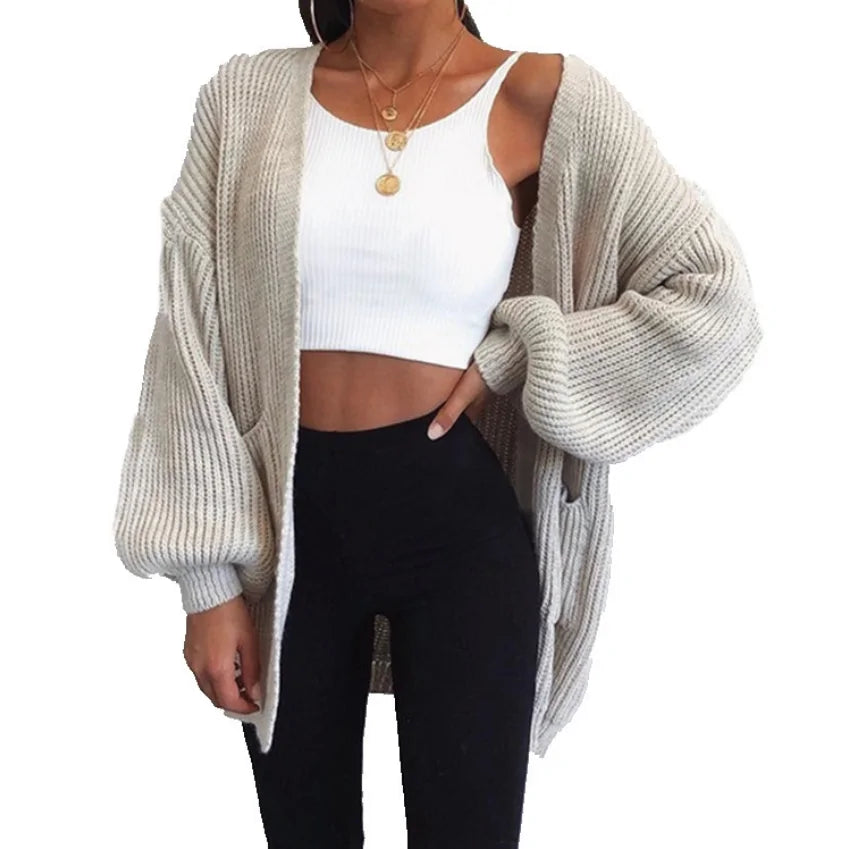 Loose Knitted Cardigan Sweater