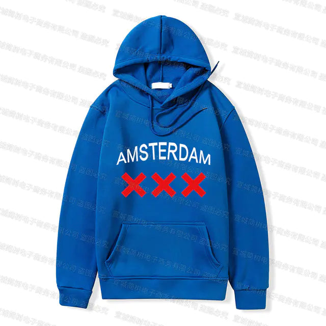 Amsterdam Unisex Hoodie - Black Oversized Sweatshirt
