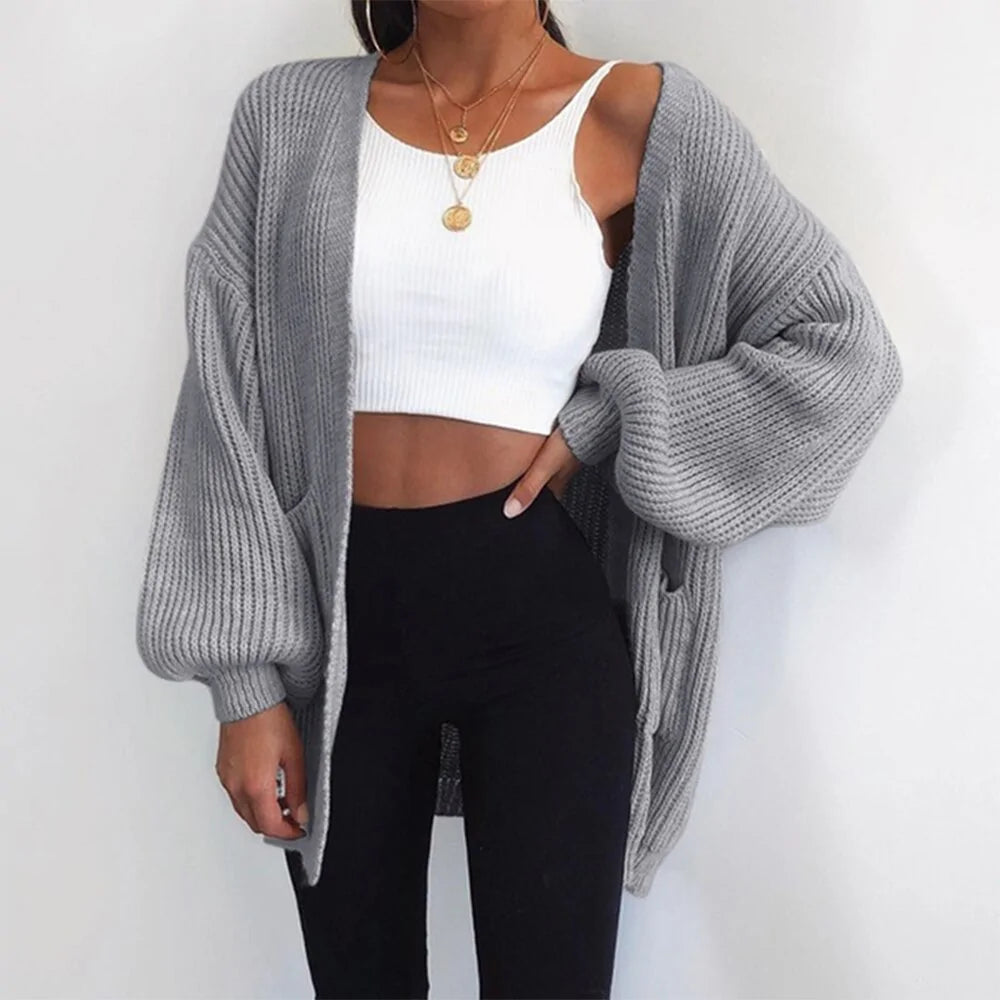 Loose Knitted Cardigan Sweater