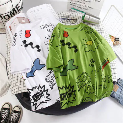 Oversized Comic Print T-Shirt