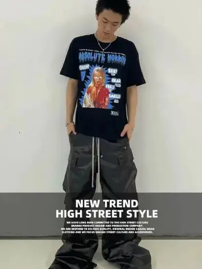 Baggy Leather Cargo Pants