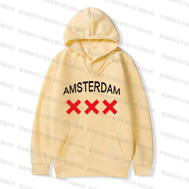 Amsterdam Unisex Hoodie - Black Oversized Sweatshirt