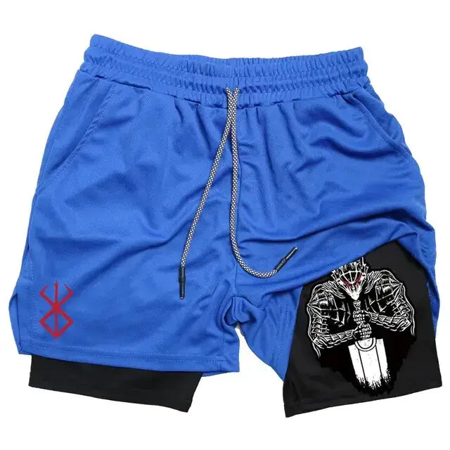 Berserk Anime Quick Dry Performance Multiple Pockets Sports Shorts