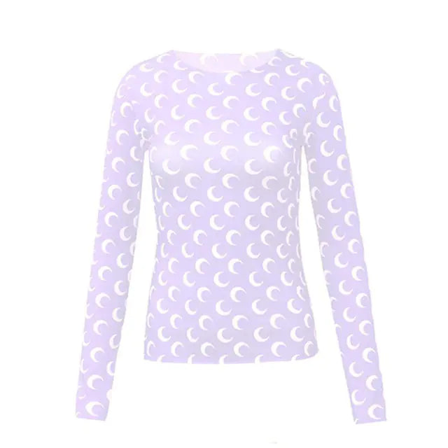 Long-Sleeved Marine Moon T-Shirt