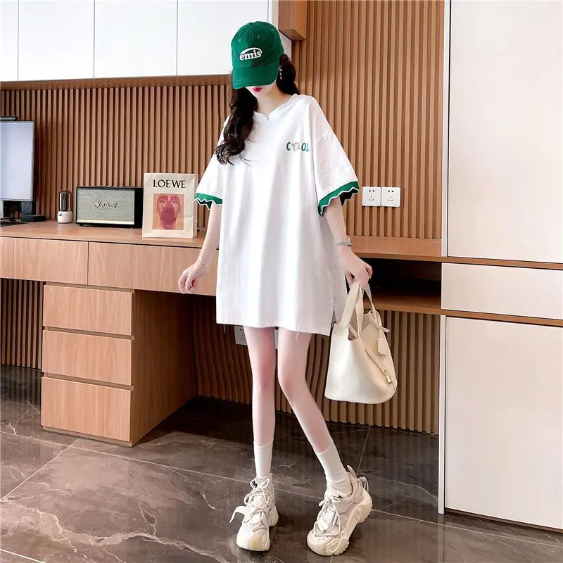 Patchwork Print Oversized Casual T-Shirt