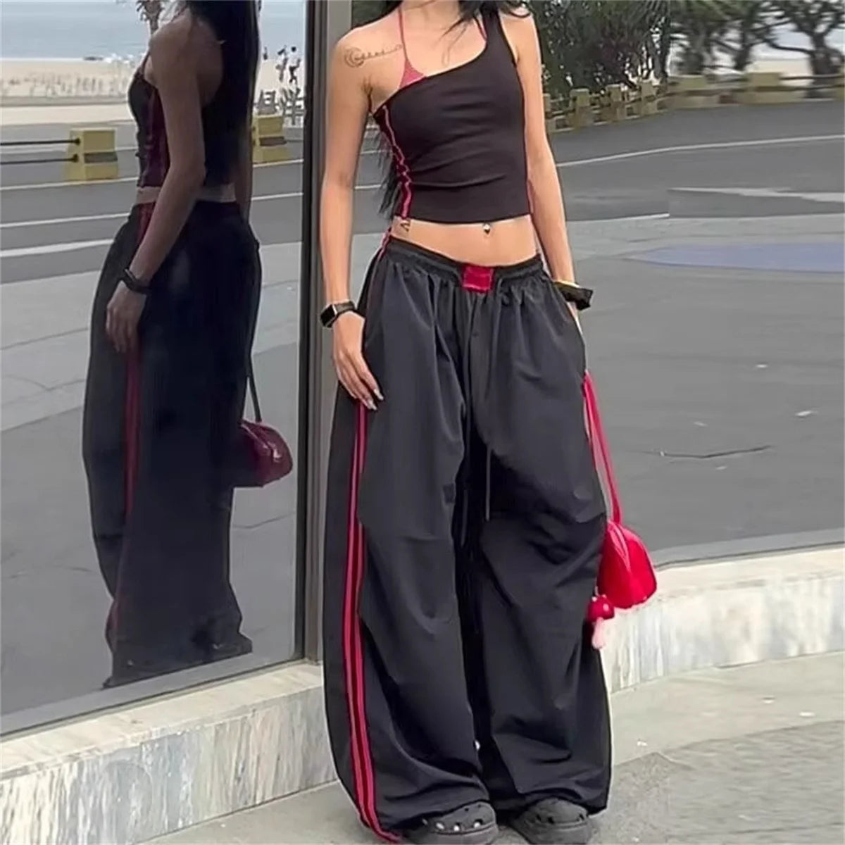 Loose Joggers Pants Cargo Pants Vintage Streetwear Hip Hop Y2k Baggy Wide Leg Sweatpants Casual Pockets Fashion Trousers