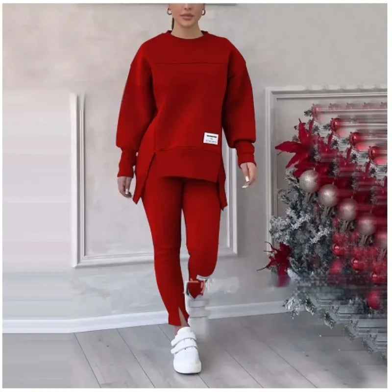 Long-Sleeved Printed Sweater & Leggings Suit