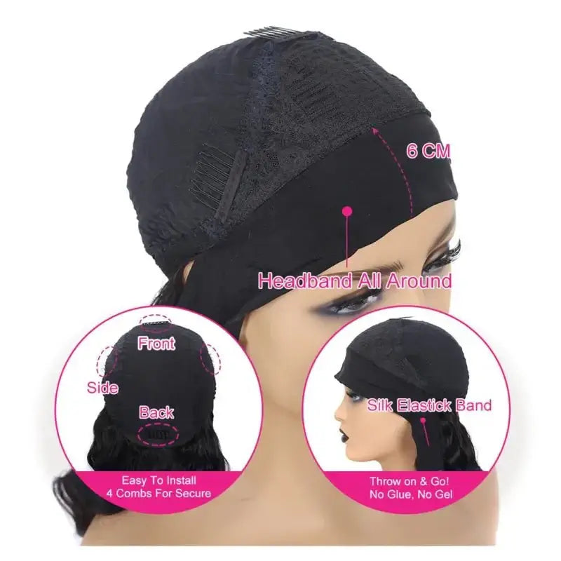 Black Women Non-Glue Human Hair Silky Curly Wig - FASHION FLOOD