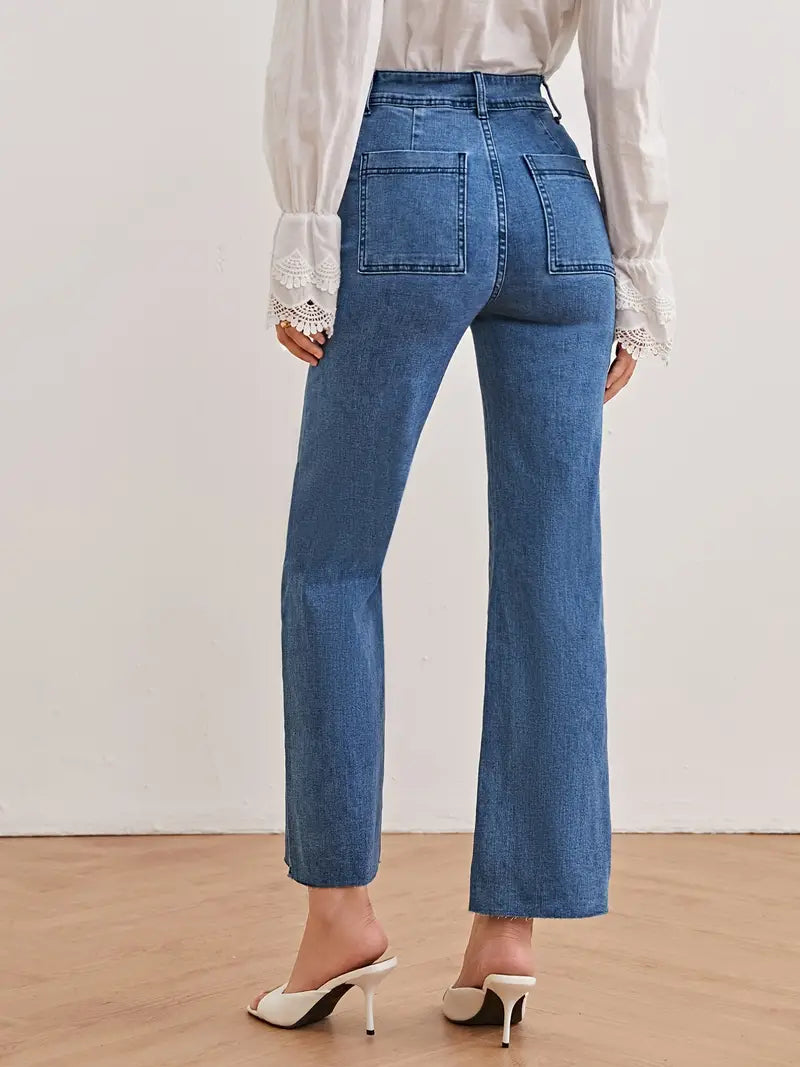 High-Waisted Wide-Leg Cropped Jeans