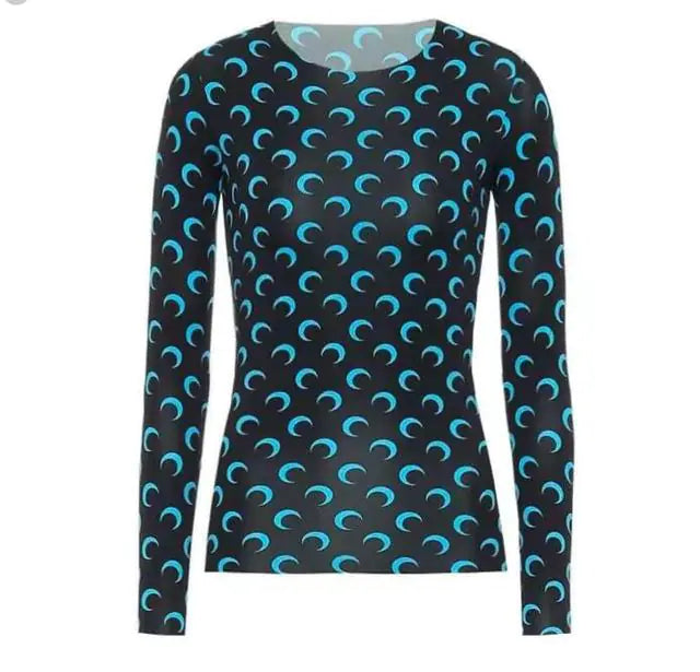 Long-Sleeved Marine Moon T-Shirt