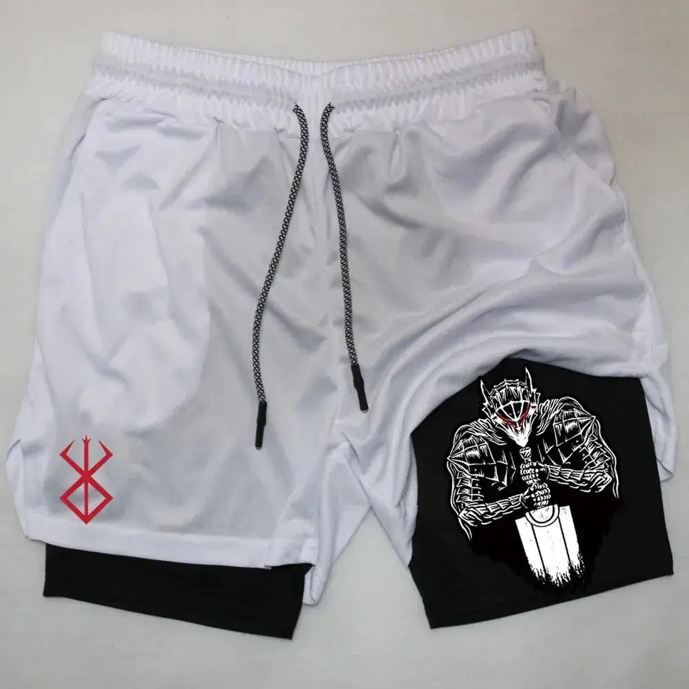 Berserk Anime Quick Dry Performance Multiple Pockets Sports Shorts