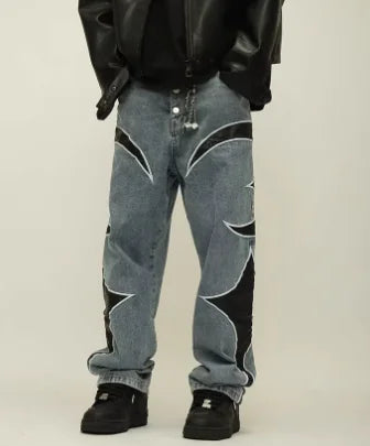 Blue Star Print Cargo Jeans