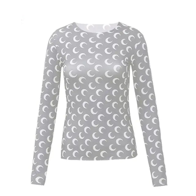 Long-Sleeved Marine Moon T-Shirt