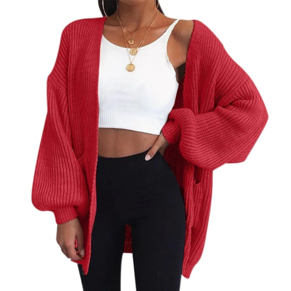 Loose Knitted Cardigan Sweater