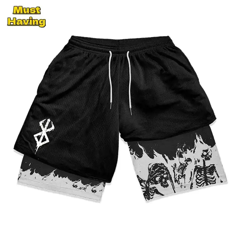 Berserk Anime 2 in 1 Gym Shorts