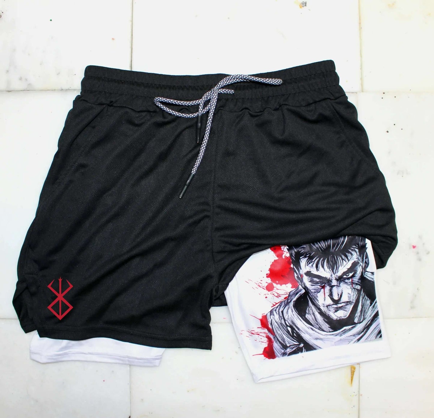 Berserk Anime Quick Dry Performance Multiple Pockets Sports Shorts