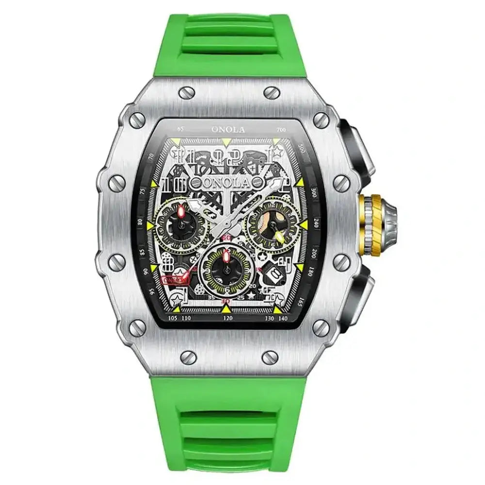 Multifunctional Waterproof Quartz Men's Silicone Band Sport Watch