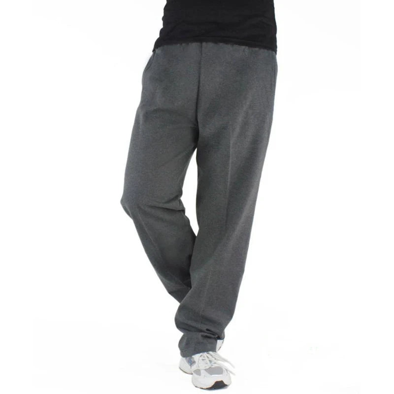 Spring Men Plus Size Pants Solid Baggy Loose Elastic Pants Cotton Sweatpants Casual Pants Autumn Straight Trousers