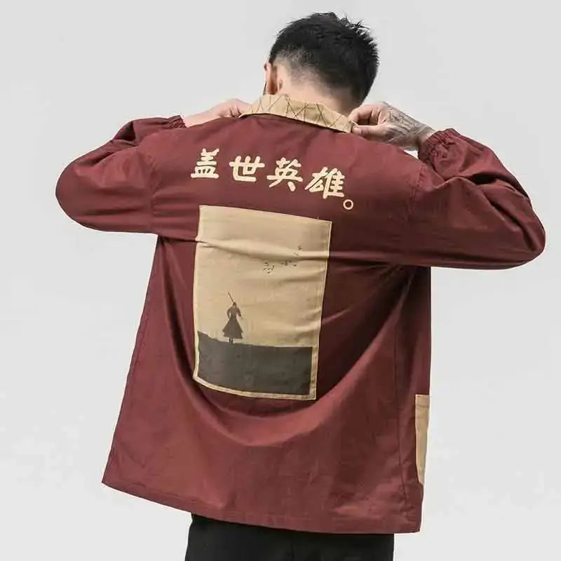 Japanese Themed Patchwork Jacket - FASHION FLOOD