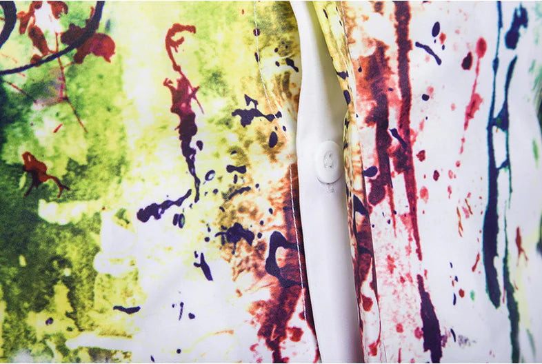 Urban Fashion Ink Splash Slim Fit Long Sleeve Shirt