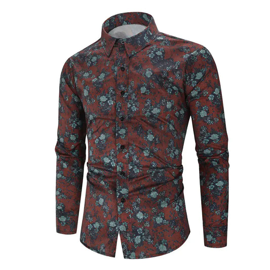 Digital Print Slim Fit Button Up