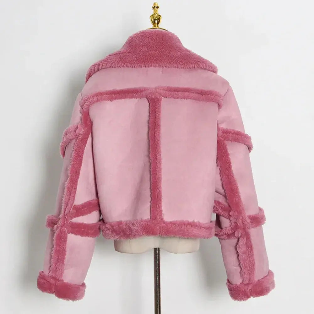 Panel Buttoned Lamb Fleece Top - FASHION FLOOD