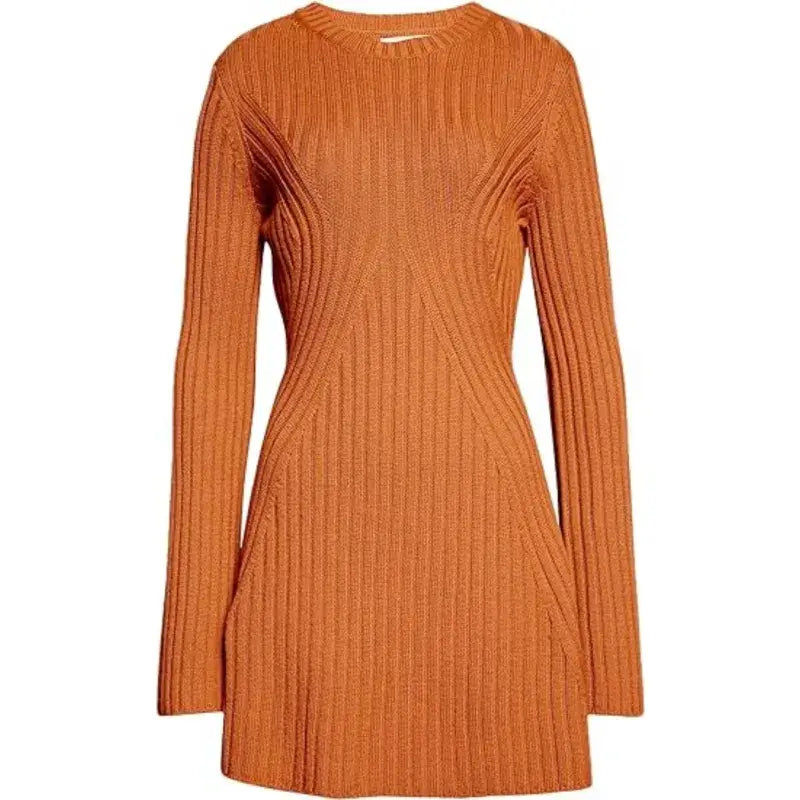 Long Sleeved Knitted Wool Dress