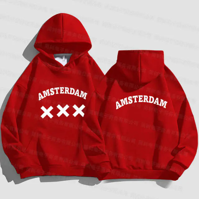 Amsterdam Unisex Hoodie - Black Oversized Sweatshirt