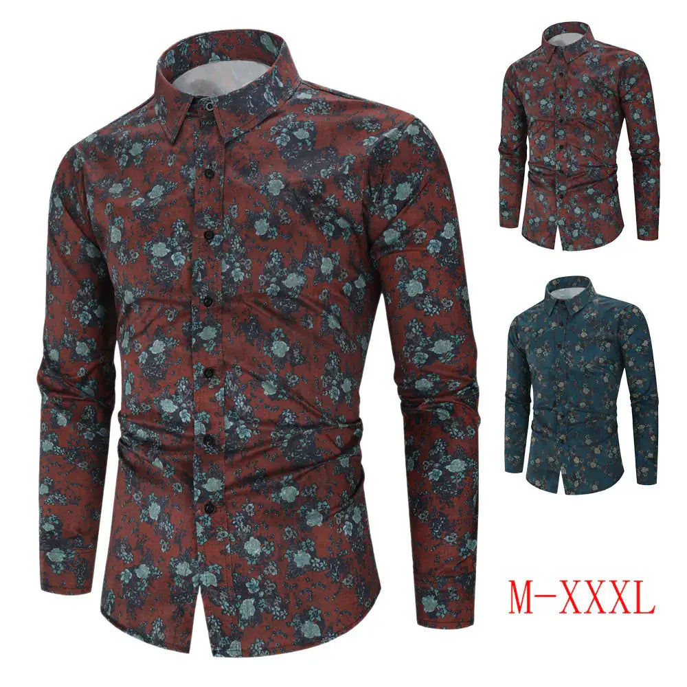 Digital Print Slim Fit Button Up