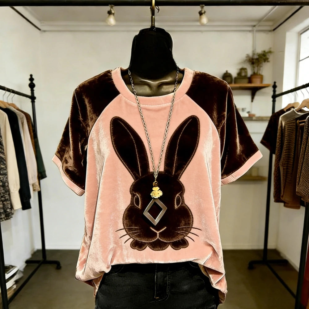 Women Fashion T-Shirts Soft Feel Short Sleeve Tops Trendy Gradient Color Animal Print Blouse for Casual Streetwear Loose Fit
