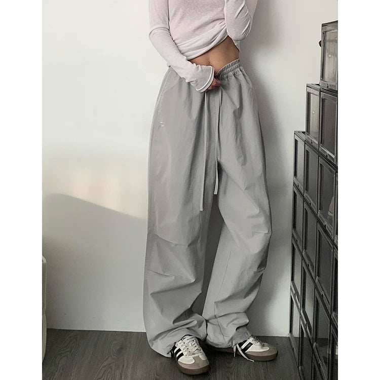 American High Street Style Women's Cargo Pants Spring Summer 2026 New Slimming Drapey Loose Sweatpants Folded Hem