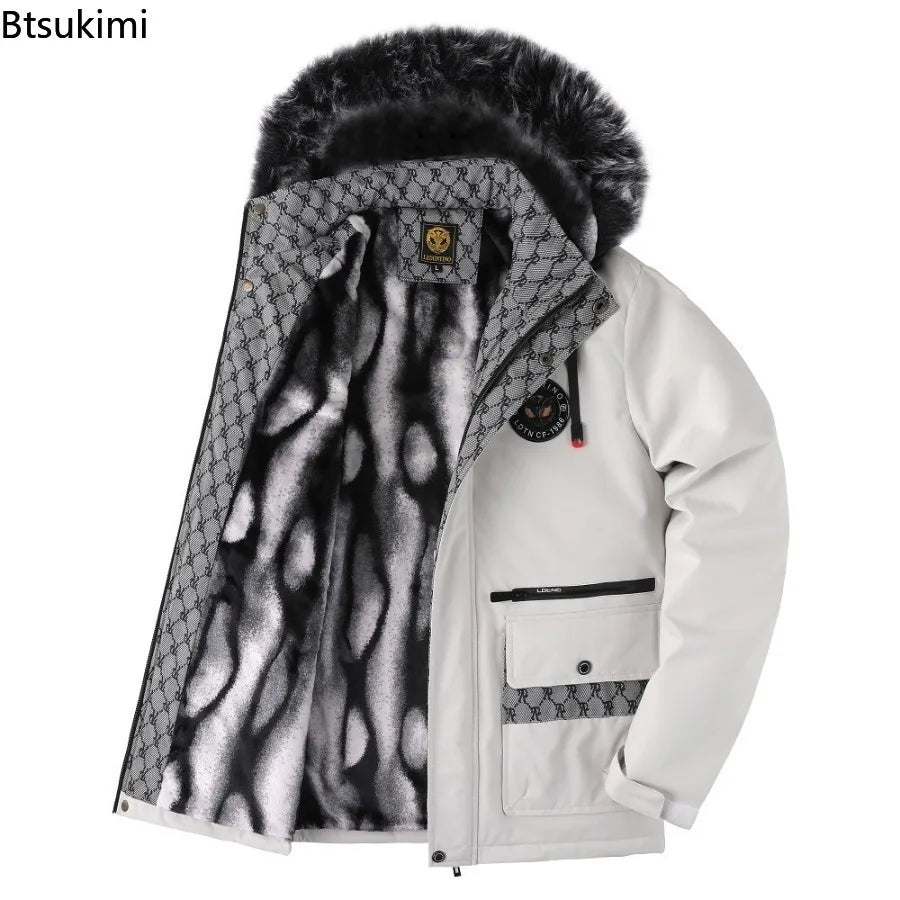 Btsukimi Winter Men Hooded Fur Collar Winter Coats Down Jackets High Quality Male Thicker Windproof  Warm Parkas Hombre Casual Jackets