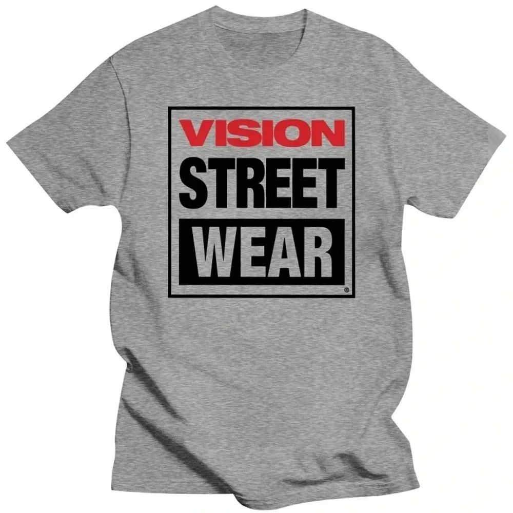 Cotton Unisex Vision Street Wear T-Shirt Vision Street Wear T-Shirt Blanks Vintage Summer Top Fitted T Shirt