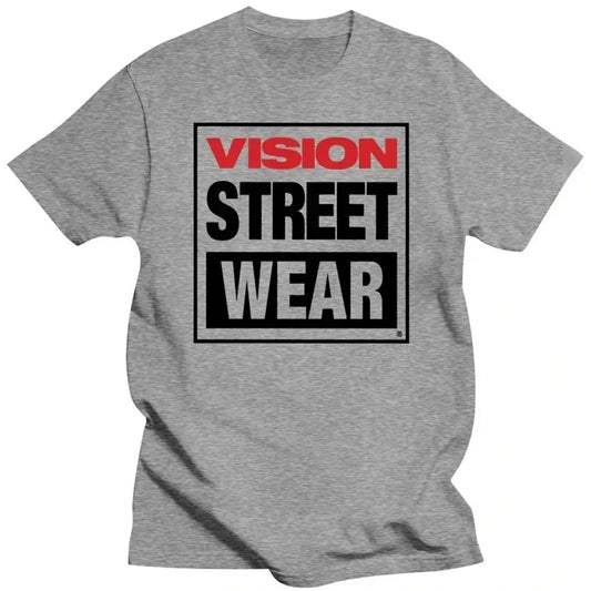 Cotton Unisex Vision Street Wear T-Shirt Vision Street Wear T-Shirt Blanks Vintage Summer Top Fitted T Shirt