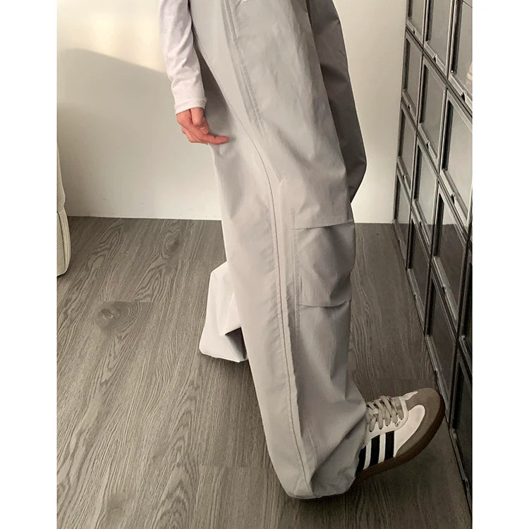American High Street Style Women's Cargo Pants Spring Summer 2026 New Slimming Drapey Loose Sweatpants Folded Hem