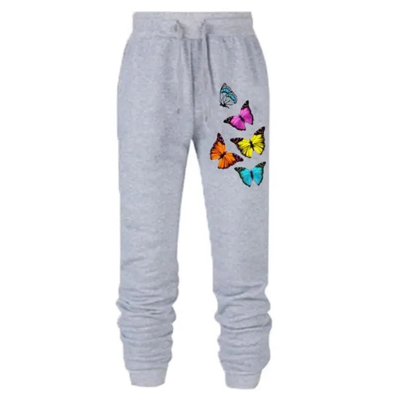 New Butterfly Printed Women's Sweatpants Running Joggers Trousers Ladies Casual Sportswear Jogging Pants S-4XL