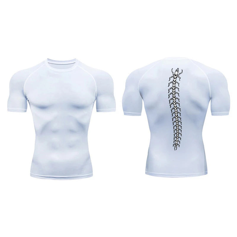 High Elasticity Compression Shirts for Men Gym Workout Quick Dry T-shirt Tops Breathable Training Running Sportswear Rash Guard