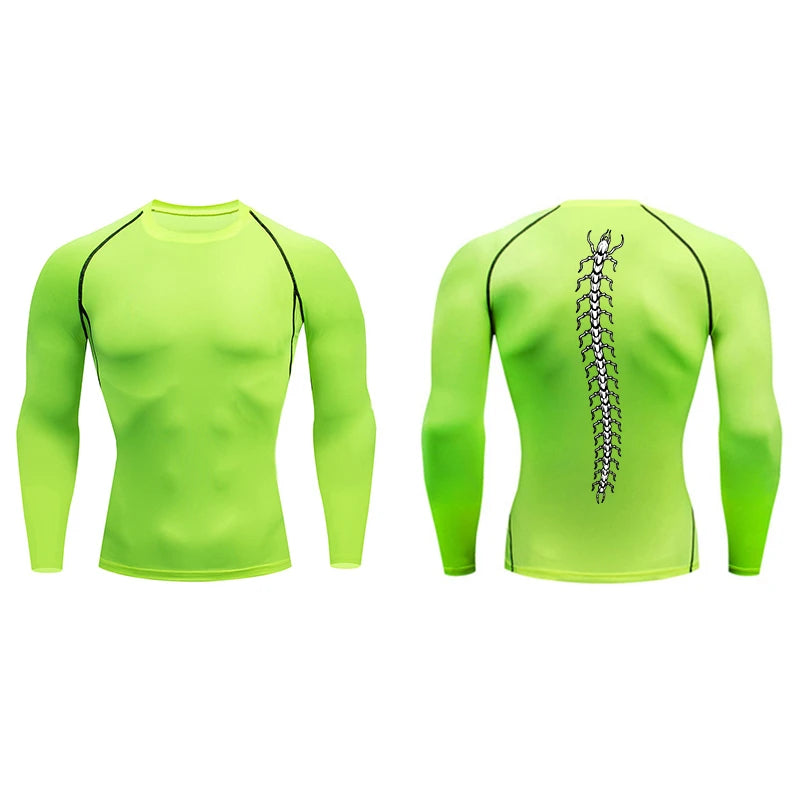 High Elasticity Compression Shirts for Men Gym Workout Quick Dry T-shirt Tops Breathable Training Running Sportswear Rash Guard