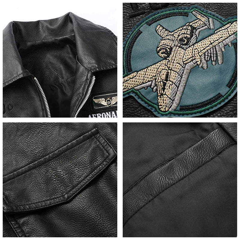 CHAIFENKO Men's Leisure Fashion Locomotive Coats New Leather Clothing Jacket Spring Autumn Windproof Simplicity Keep Warm Coat